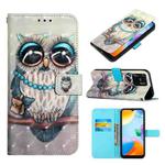 For Xiaomi Redmi 10C 4G Global/Redmi 10 India 3D Painting Horizontal Flip Leather Case(Grey Owl)