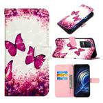For Xiaomi Redmi K50 Pro/Redmi K50 3D Painting Horizontal Flip Leather Case(Rose Butterfly)