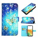 For Samsung Galaxy A33 5G 3D Painting Horizontal Flip Leather Case(Golden Butterfly)