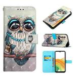 For Samsung Galaxy A33 5G 3D Painting Horizontal Flip Leather Case(Grey Owl)