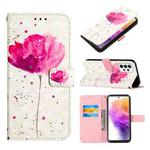 For Samsung Galaxy A73 5G 3D Painting Horizontal Flip Leather Case(A Flower)