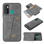 For Infinix Hot 9 / Note 7 Lite Double Buckle Card Slots Magnetic Phone Case(Grey)