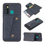 For Infinix Hot 9 / Note 7 Lite Double Buckle Card Slots Magnetic Phone Case(Blue)