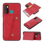 For Infinix Hot 9 / Note 7 Lite Double Buckle Card Slots Magnetic Phone Case(Red)