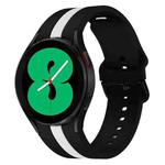 For Samsung Galaxy Watch4 40/44mm / Watch4 Classic 42/46mm Three Vertical Stripes Two-color Silicone Watch Band(Black White)