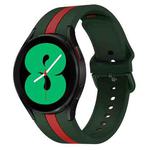 For Samsung Galaxy Watch4 40/44mm / Watch4 Classic 42/46mm Three Vertical Stripes Two-color Silicone Watch Band(Green Red)