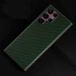 For Samsung Galaxy S22 Ultra 5G Carbon Fiber Shockproof Phone Case(Green)