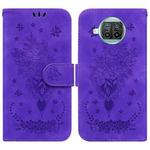 For Xiaomi Mi 10T Lite 5G / Redmi Note 9 Pro 5G Butterfly Rose Embossed Leather Phone Case(Purple)