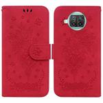 For Xiaomi Mi 10T Lite 5G / Redmi Note 9 Pro 5G Butterfly Rose Embossed Leather Phone Case(Red)