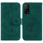 For Xiaomi Mi 10T Pro 5G / 10T 5G Butterfly Rose Embossed Leather Phone Case(Green)