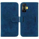 For Xiaomi Poco F4 GT / Redmi K50 Gaming Butterfly Rose Embossed Leather Phone Case(Blue)