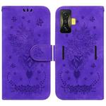 For Xiaomi Poco F4 GT / Redmi K50 Gaming Butterfly Rose Embossed Leather Phone Case(Purple)