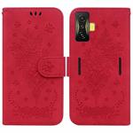 For Xiaomi Poco F4 GT / Redmi K50 Gaming Butterfly Rose Embossed Leather Phone Case(Red)