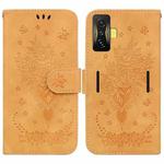 For Xiaomi Poco F4 GT / Redmi K50 Gaming Butterfly Rose Embossed Leather Phone Case(Yellow)