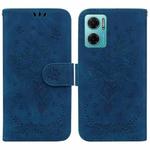 For Xiaomi Redmi 10 5G / Note 11E Butterfly Rose Embossed Leather Phone Case(Blue)