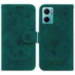 For Xiaomi Redmi 10 5G / Note 11E Butterfly Rose Embossed Leather Phone Case(Green)