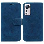 For Xiaomi 12 Lite Butterfly Rose Embossed Leather Phone Case(Blue)