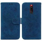 For Xiaomi Redmi 8 / 8A Butterfly Rose Embossed Leather Phone Case(Blue)