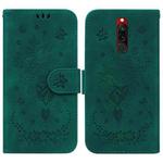 For Xiaomi Redmi 8 / 8A Butterfly Rose Embossed Leather Phone Case(Green)