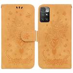 For Xiaomi Redmi 10 / 10 Prime Butterfly Rose Embossed Leather Phone Case(Yellow)