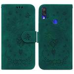 For Xiaomi Redmi Note 7 / 7S Butterfly Rose Embossed Leather Phone Case(Green)