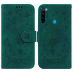 For Xiaomi Redmi Note 8 Butterfly Rose Embossed Leather Phone Case(Green)