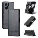 For OPPO K10 5G China AZNS Magnetic Calf Texture Flip Leather Phone Case(Black)