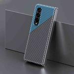 For Samsung Galaxy Z Fold3 5G Carbon Fiber Shockproof Phone Case(Black+Blue)