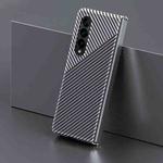 For Samsung Galaxy Z Fold3 5G Carbon Fiber Shockproof Phone Case(Black+Silver)