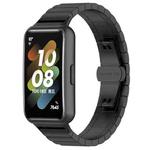 For Huawei Band 7 One-bead Stainless Steel Watch Band(Black)