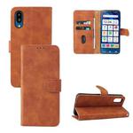For Sharp Simple Sumaho 6 Skin Feel Magnetic Flip Leather Phone Case(Brown)