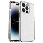For iPhone 14 Pro Max Shockproof Terminator Style Glitter Powder Protective Case (White)