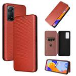 For Xiaomi Redmi Note 11 Pro Carbon Fiber Texture Horizontal Flip Leather Phone Case(Brown)