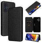 For Xiaomi Poco F4 GT/Redmi K50 Gaming Carbon Fiber Texture Horizontal Flip Leather Phone Case(Black)