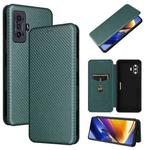 For Xiaomi Poco F4 GT/Redmi K50 Gaming Carbon Fiber Texture Horizontal Flip Leather Phone Case(Green)