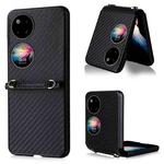 For Huawei P50 Pocket Carbon Fiber Texture PU + TPU Phone Case(Black)