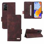 For Xiaomi Redmi Note 11 Pro 5G Magnetic Clasp Flip Leather Phone Case(Brown)