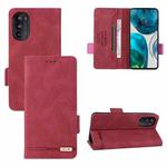 For Motorola Moto G52 Magnetic Clasp Flip Leather Phone Case(Red)