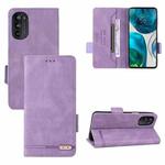 For Motorola Moto G52 Magnetic Clasp Flip Leather Phone Case(Purple)