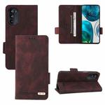 For Motorola Moto G52 Magnetic Clasp Flip Leather Phone Case(Brown)