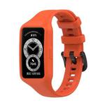 For Huawei Band 7 / 6 Pro / 6 / Honor Band 7 / 6 Universal Integrated Silicone Watch Band(Orange)