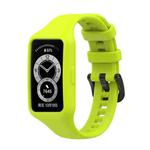 For Huawei Band 7 / 6 Pro / 6 / Honor Band 7 / 6 Universal Integrated Silicone Watch Band(Lime Green)