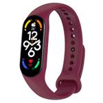 For Xiaomi Mi Band 7 / 7NFC / 6 / 6 NFC / 5 / 5 NFC / Amazfit Band 5 Official Silicone Watch Band(Wine Red)