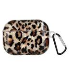 Painted Shell Texture Wireless Earphone Case with Hook For AirPods Pro(Leopard Print)
