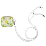 For AirPods 3 Painted Shell Texture Wireless Earphone Case with Lanyard(Pineapple)