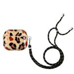 For AirPods 3 Painted Shell Texture Wireless Earphone Case with Lanyard(Yellow Leopard)