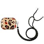 For AirPods Pro Painted Shell Texture Wireless Earphone Case with Lanyard(Yellow Leopard)