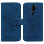 For OPPO A9 / A5 2020 / A11X Butterfly Rose Embossed Leather Phone Case(Blue)