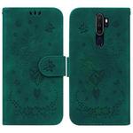 For OPPO A9 / A5 2020 / A11X Butterfly Rose Embossed Leather Phone Case(Green)