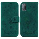 For OPPO A52 / A92 / A72 Butterfly Rose Embossed Leather Phone Case(Green)